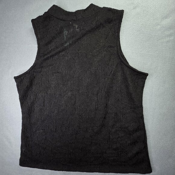 Maurices Shirt Womens 2XL Black Sleeveless Mock Neck Textured Burnout Knit Top - Picture 5 of 10